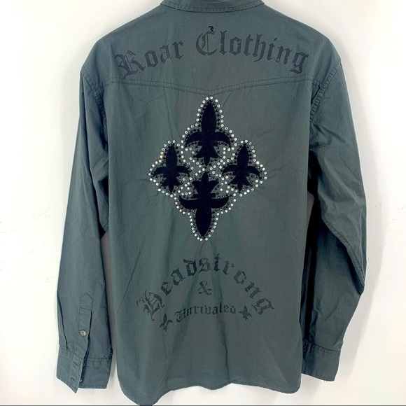 Roar Graphic/ Embroidered Longsleeve Shirt - Picture 2 of 5